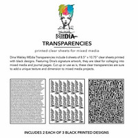 Dina Wakley Media - Transparencies, Typography Set 1, 6 arkkia