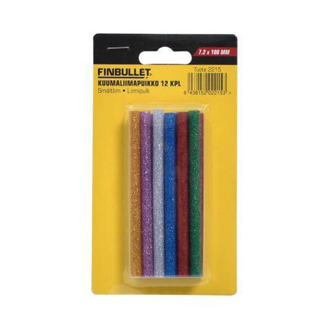Finbullet Kuumaliimapuikko väri 12kpl 7.2 x 100mm