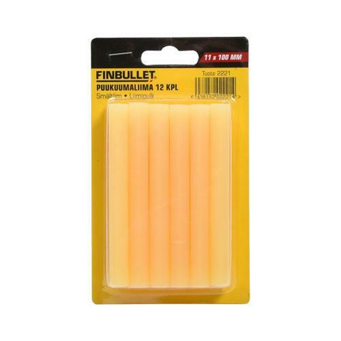 Finbullet Puukuumaliimapuikko kelt. 12kpl 11 x 100mm