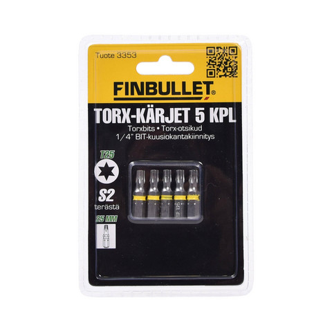 Finbullet Torx T25 ruuvauskärkisarja