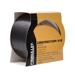 Ilmastointiteippi 50 mm x 10 m vahvistettu kudos musta