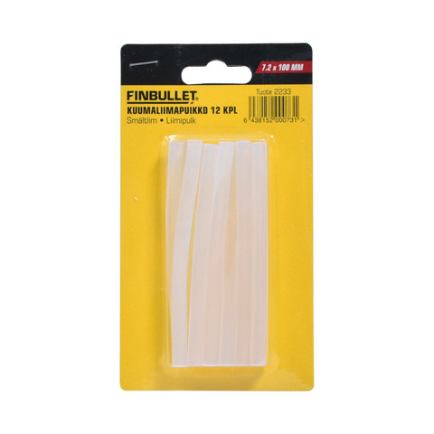 Finbullet Kuumaliimapuikko valkoinen 12 kpl 7.2 x 100 mm