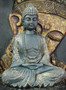 Buddha Patsas 22 cm Tumma/Kulta