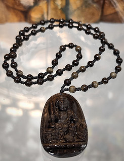 Obsidiaani Golden Sheen kaulakoru Buddha
