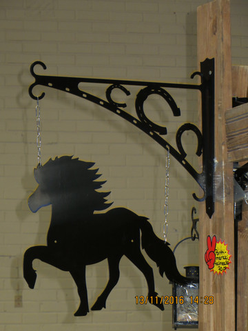 Gate sign and rack Icelandic horse