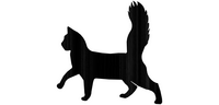 Candle holder cat walks long-haired