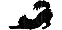 Candle holder cat stretc long-haired