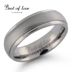 Beat of love titaanisormus 6mm puolipyöreä TI-054