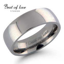 Beat of love titaanisormus 7mm puolipyöreä TI-115