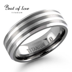 Beat of love titaani-hopeasormus 7mm TI-157