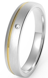 Titaanisormus 4mm TICM2554Z/4 zirkoni kivellä