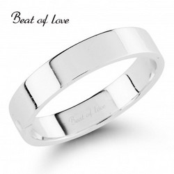Beat of Love PPVF-4 4mm flakka palladium valkokulta sormus
