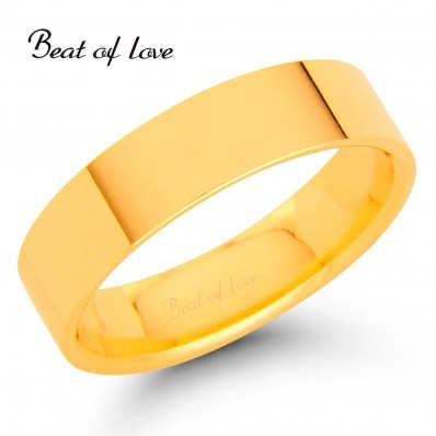 Beat of Love KPF-5 5mm flakka keltakulta sormus