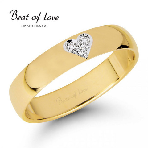 Beat of Love RO-014-KPP-4 keltakulta timanttisormus