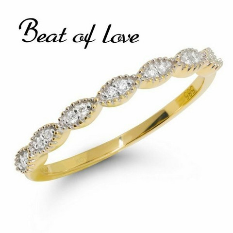 Beat of Love pitsi keltakulta timanttisormus R-9677D