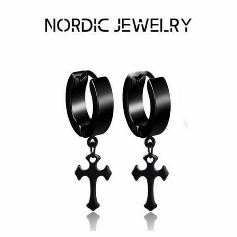 Nordic Jewelry Musta Teräskorvakorut NJM2