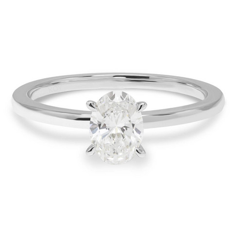 Laboratoriotimanttisormus R-1231-050LDPDW ovaali solitaire 0.50 G/VS valkokultaa