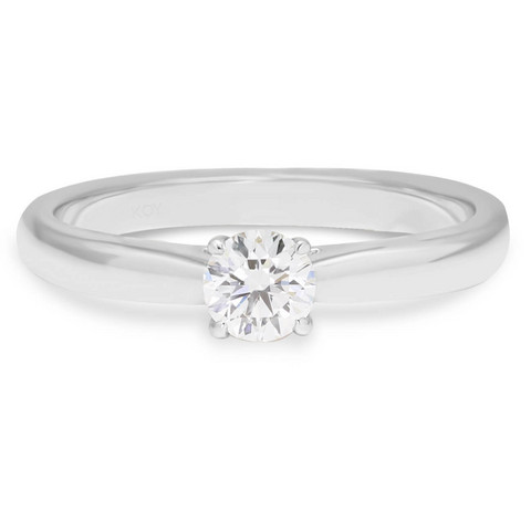 Laboratoriotimanttisormus R-0641LDPDW-1 solitaire 0.33 G-H/VS valkokultaa