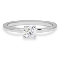 Beat of Love – Created Diamonds pyöreä solitaire 0.33ct G-H/VS timanttisormus R-9666LDPDW valkokultaa