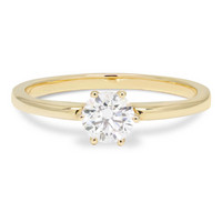 Beat of Love – Created Diamonds pyöreä solitaire 0.50 G/VS timanttisormus R-1934-050LD keltakultaa