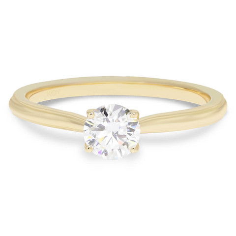 Beat of Love – Created Diamonds pyöreä solitaire 0.50ct G-H/VS timanttisormus R-8028LD keltakultaa