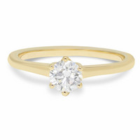 Beat of Love – Created Diamonds pyöreä solitaire 0.50ct G-H/VS timanttisormus R-8033-050LD keltakultaa