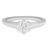 Beat of Love – Created Diamonds pyöreä solitaire 0.50ct G-H/VS timanttisormus R-8033-050LDPDW valkokultaa
