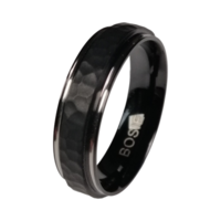 Titaani Black taottu sormus 8mm TICMPVD-042/8