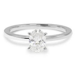 Laboratoriotimanttisormus R-1231-050LDPDW ovaali solitaire 0.50 G/VS valkokultaa