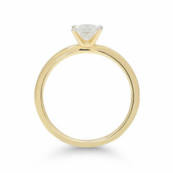 Laboratoriotimanttisormus R-1231-075LD ovaali solitaire 0.75 G/VS keltakultaa