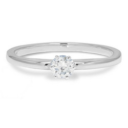 Laboratoriotimanttisormus R-1934-025LDPDW solitaire 0.25 G-H/VS valkokultaa