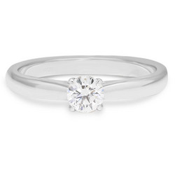 Laboratoriotimanttisormus R-0641LDPDW-1 solitaire 0.33 G-H/VS valkokultaa