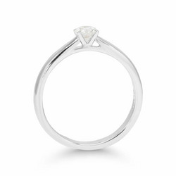 Laboratoriotimanttisormus R-0641LDPDW-1 solitaire 0.33 G-H/VS valkokultaa