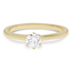 Beat of Love – Created Diamonds pyöreä solitaire 0.33ct G-H/VS timanttisormus R-8033-033LD keltakultaa