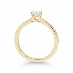 Beat of Love – Created Diamonds pyöreä solitaire 0.33ct G-H/VS timanttisormus R-8033-033LD keltakultaa