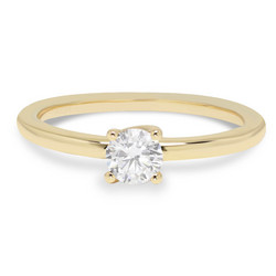 Beat of Love – Created Diamonds pyöreä solitaire 0.33ct G-H/VS timanttisormus R-9666LD keltakultaa