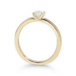 Beat of Love – Created Diamonds pyöreä solitaire 0.33ct G-H/VS timanttisormus R-9666LD keltakultaa
