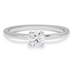 Beat of Love – Created Diamonds pyöreä solitaire 0.33ct G-H/VS timanttisormus R-9666LDPDW valkokultaa