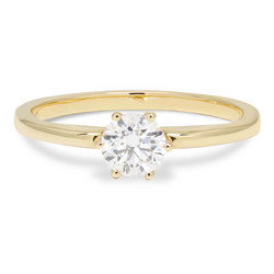Beat of Love – Created Diamonds pyöreä solitaire 0.50 G/VS timanttisormus R-1934-050LD keltakultaa