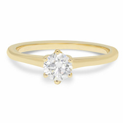 Beat of Love – Created Diamonds pyöreä solitaire 0.50ct G-H/VS timanttisormus R-8033-050LD keltakultaa