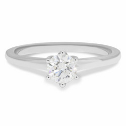 Beat of Love – Created Diamonds pyöreä solitaire 0.50ct G-H/VS timanttisormus R-8033-050LDPDW valkokultaa