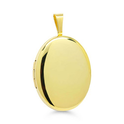 Hopeamedaljonki sileä ovaali kullattu SPL-60017K/20mm