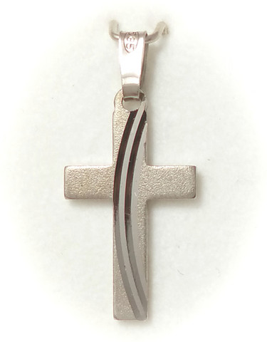 RMV-Korut Risti-riipus kaari 19mm korkea, valkokultaa 21415