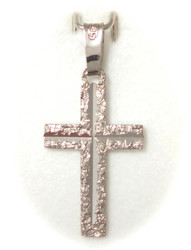 RMV-Korut Risti-riipus timanttileikkauksella 19mm korkea, valkokultaa 21420