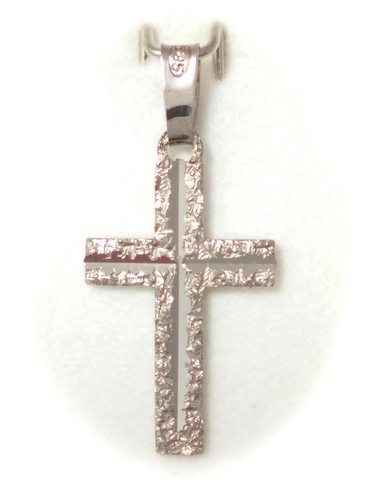 RMV-Korut Risti-riipus timanttileikkauksella 19mm korkea, valkokultaa 21420