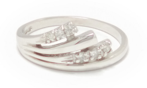 Timanttisormus, valkokultaa 0,08ct 23104