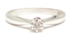 Timanttisormus, valkokultaa 0,07ct 23127