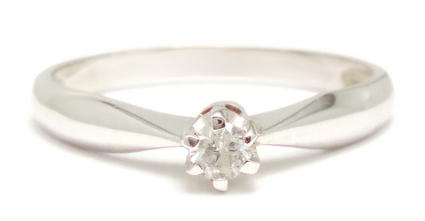 Timanttisormus, valkokultaa 0,07ct 23127
