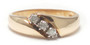 Timanttisormus kolmella timantilla, kultaa 0,09ct 23150