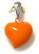 Sydän-riipus oranssi emaloitu, hopeaa 11716